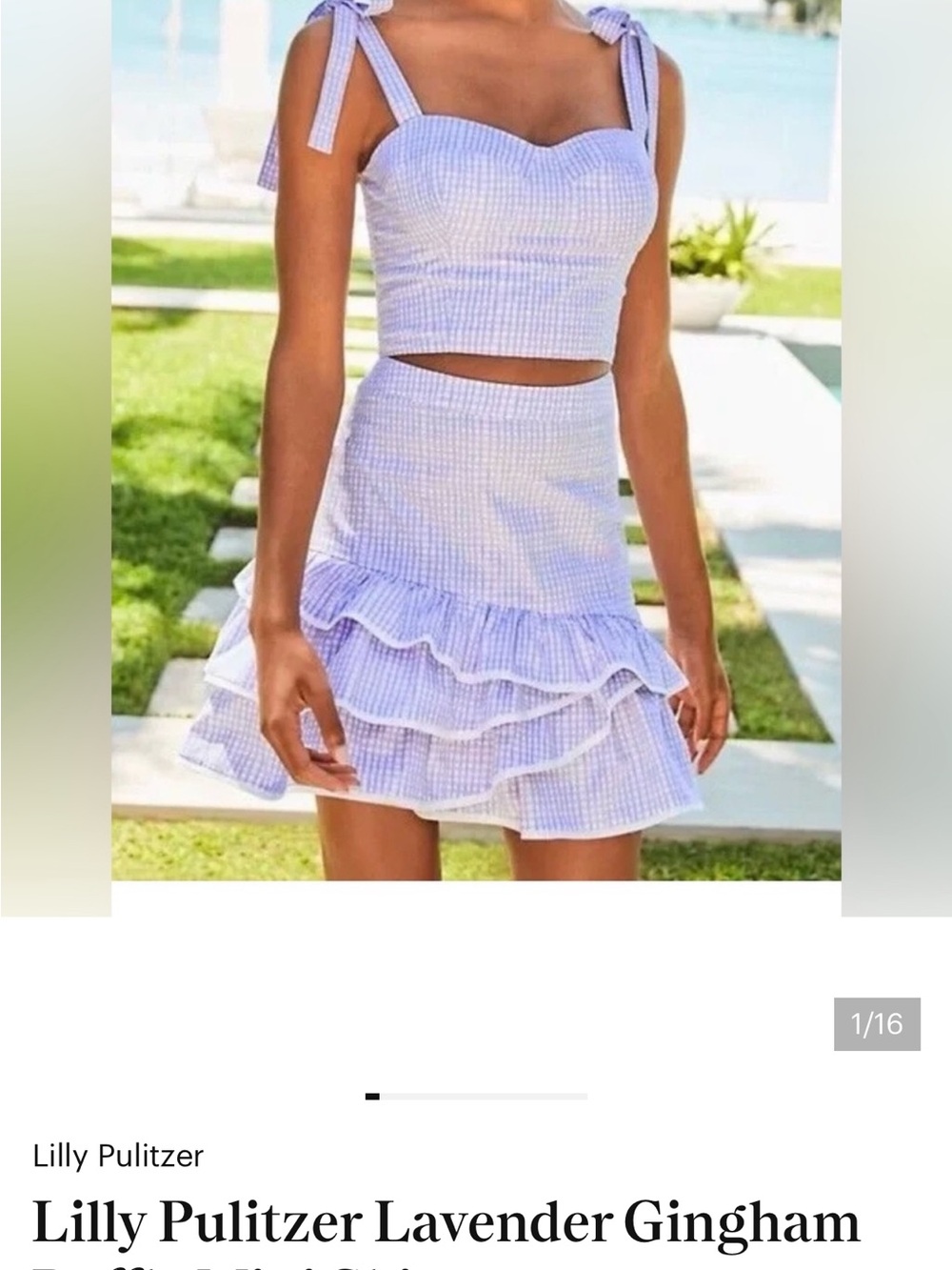 Rosalie Lilly Pulitzer Lavender Gingham Ruffle 2 Piece Set